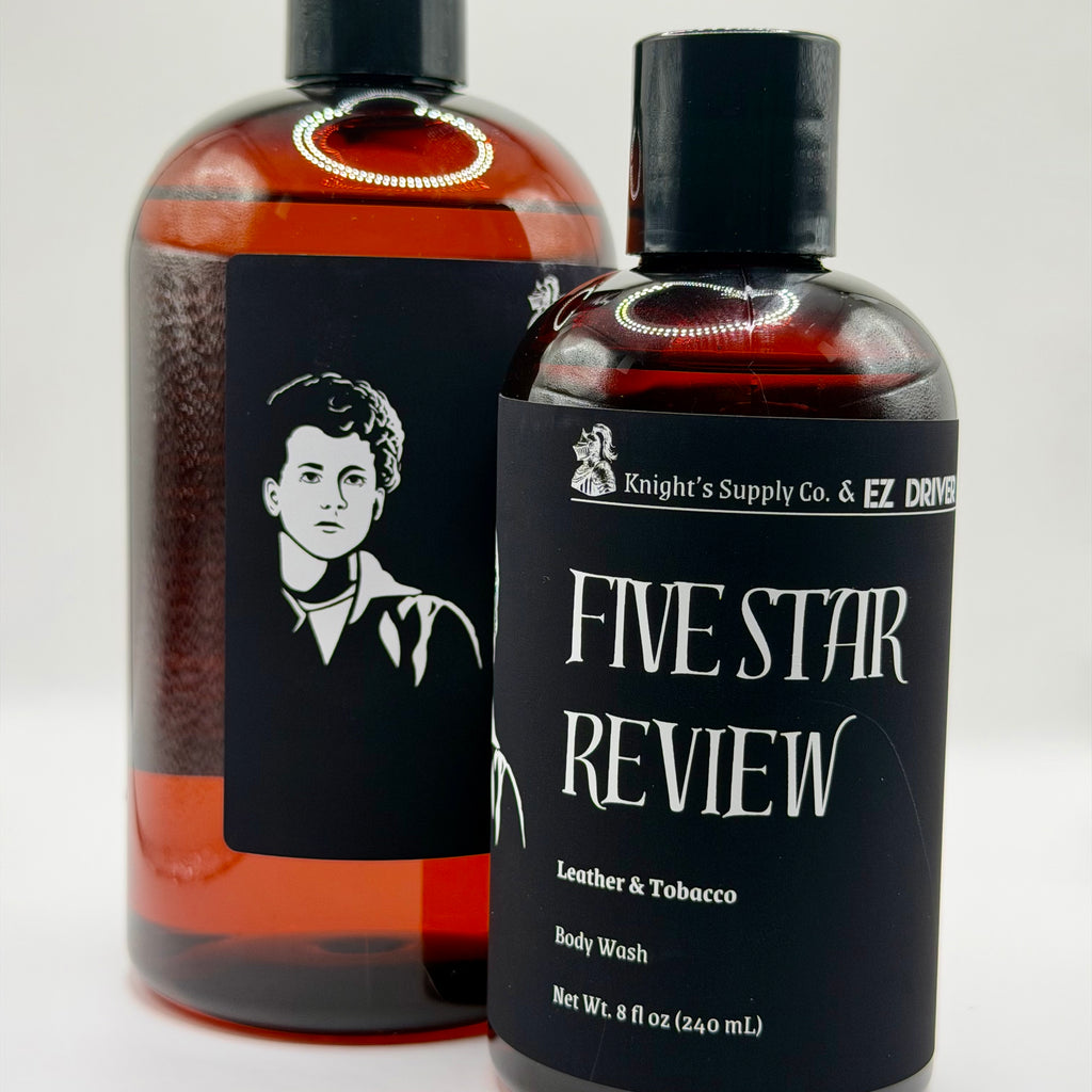 Reseña de 5 estrellas - Gel de ducha Cuero y Tabaco
