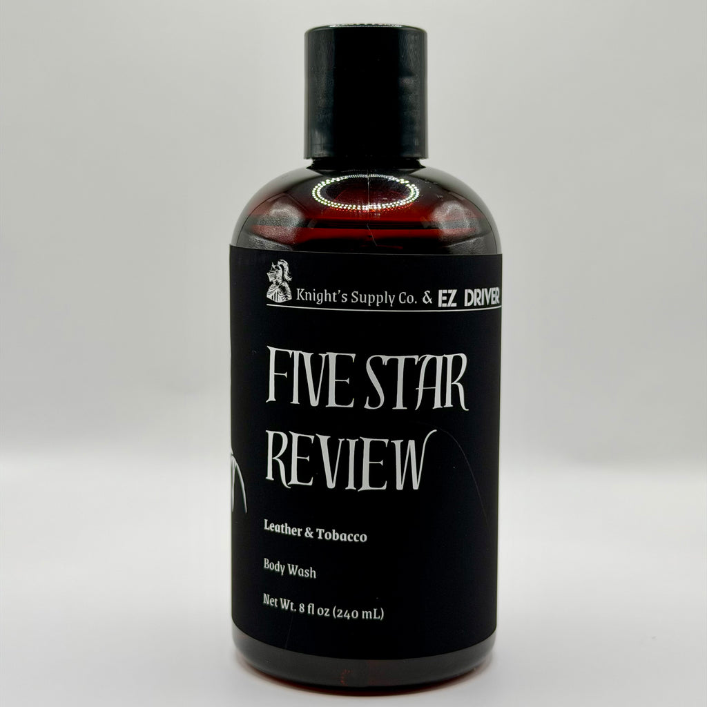 Reseña de 5 estrellas - Gel de ducha Cuero y Tabaco